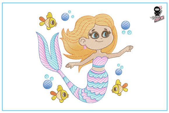 Cute Mermaid Embroidery