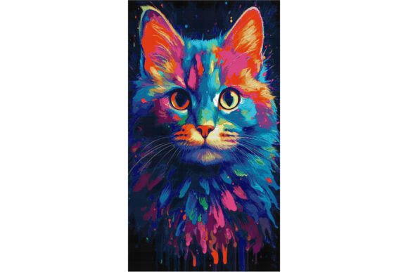 Cute Watercolor Cat Cross Stitch