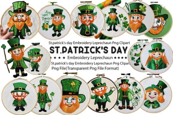 St. Patrick’s Day Embroidery Leprechaun